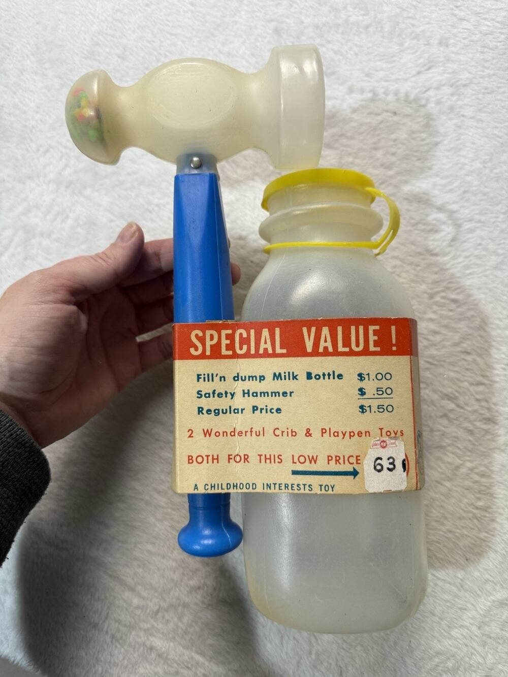 NEW Vtg Plastic Milk Jug Hammer Ball Baby Toy Game 50s 60s Childhood Interests